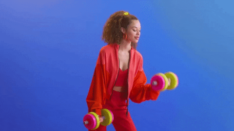 Zottman Curl Colorful Dumbbell Exercise Loop GIF