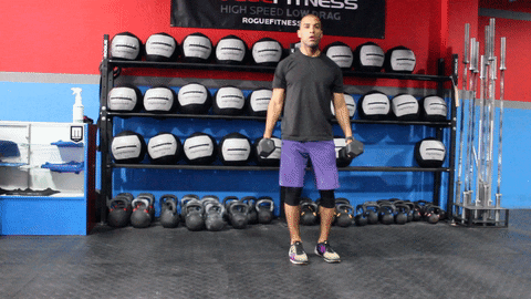 Zottman Curl Dumbbell Slide Lunge GIF