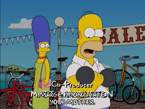 Zottman Curl Homer Simpson Lifting Dumbbell GIF