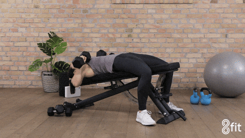 Zottman Curl Lady Bench Press Work Out GIF