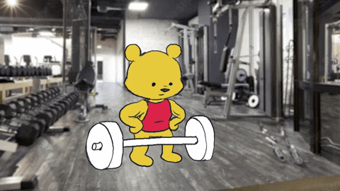 Zottman Curl Slender Winnie The Pooh Working Out GIF