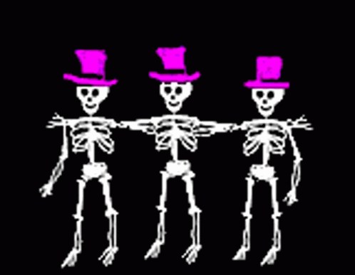 Kicking Skeleton Dancing Moves GIF