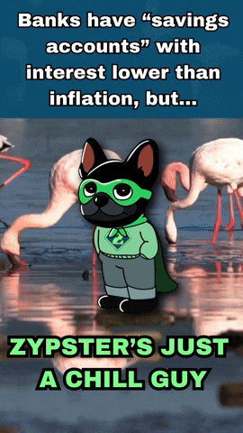 Zypster's Chill Guy With Flamingos And Dog GIF