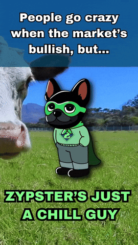 Zypsters Just A Chill Guy Poster With A Cow GIF