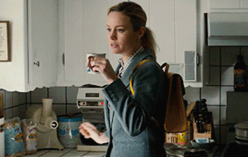 Blonde Girl Drink Coffee For Good Morning Work