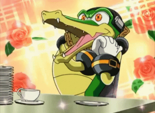 Vector The Crocodile Coffee Time Admiring Someone