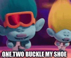 1 2 Buckle My Shoe Troll Band Together GIF