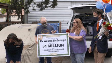 1 Million Dollars Giant Check Lotto Winner GIF