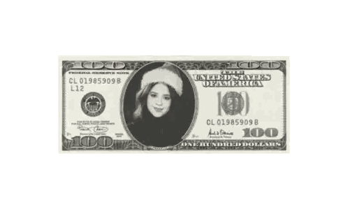 100 Dollar Bill With Woman Sticker