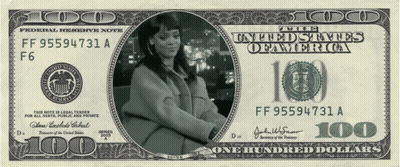 100 Dollar Bill With Woman GIF