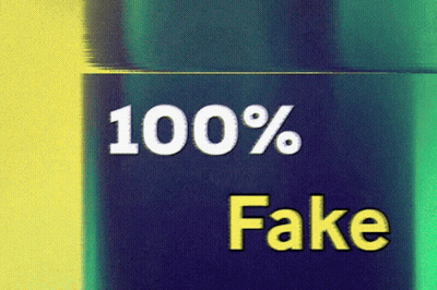 100% On Blue And Green Background GIF