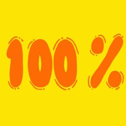 100 Percent Logo Moving GIF
