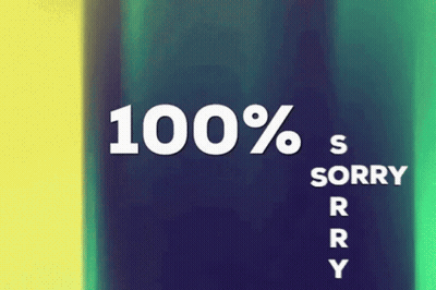 100% Sorry Sign GIF