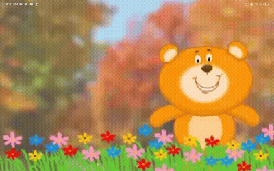 123Greetings Bear Flowers Cheer GIF