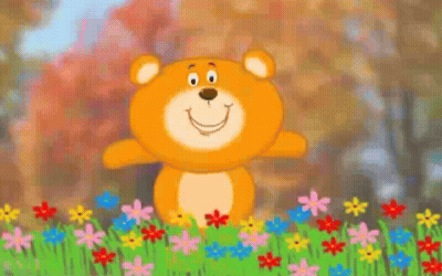 123Greetings Bear Flowers Fun GIF