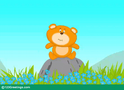 123Greetings Bear Sitting Down Stone I Miss You GIF