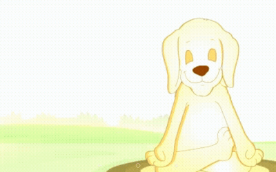 123Greetings Zen Dog Meditating GIF