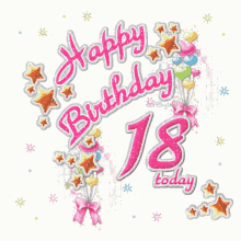 18 Today Happy Birthday Floral Greeting Animation