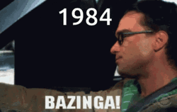 1984 Sheldon Bazinga GIF