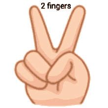 2 Fingers Hand Sign Animation GIF
