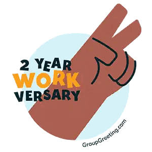 2 Year Work Anniversary Peace Sign Sticker