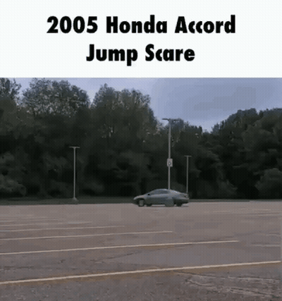 2005 Honda Accord Jump Scare Parking Lot GIF