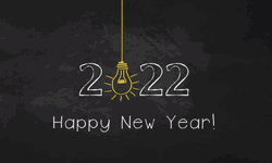 2022 Happy New Year Light Bulb