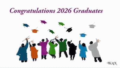 2026 Graduates Celebrating With Tossed Caps GIF