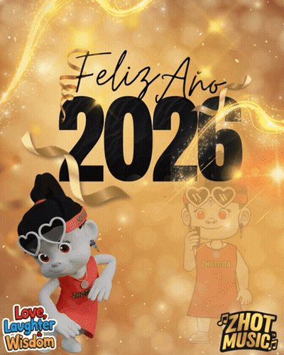 2026 Greeting Card Cartoon Girl With Sunglasses GIF