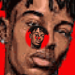 21 Savage Zooming In Art GIF