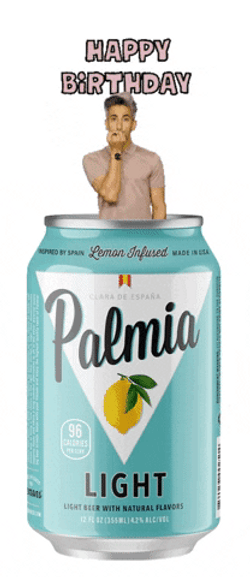 21St Birthday Palmia Can Man Blowing Confetti GIF