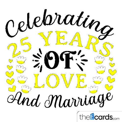 25Th Anniversary Love Card Sticker
