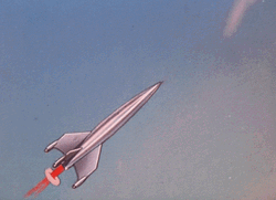 2D Animation Rocket In Sky GIF