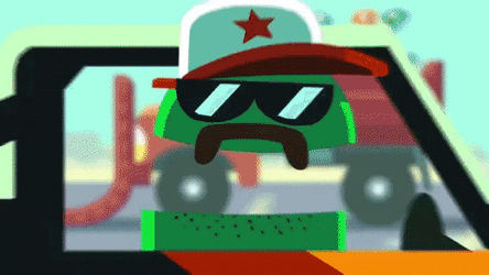 2D Monster Truck Desert Cactus GIF