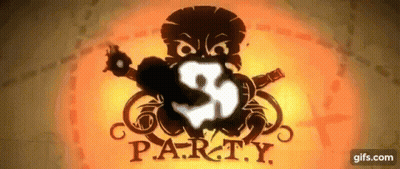 3 Party Game Logo With Skull GIF