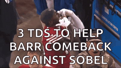 3 Tds To Help Barr Comeback Against Sobel Is Written On A Screen GIF