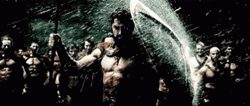 300 The Spartans Under The Rain GIF