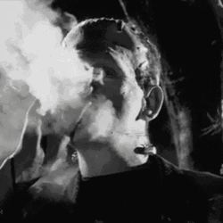 30S Smoking Frankenstein GIF