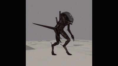 3D Alien With Large Head GIF