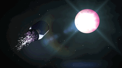 3D Animation Rocket To Planet GIF