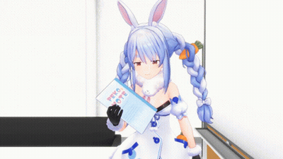 3D Anime Girl Holding Book Titled Pero Ote GIF