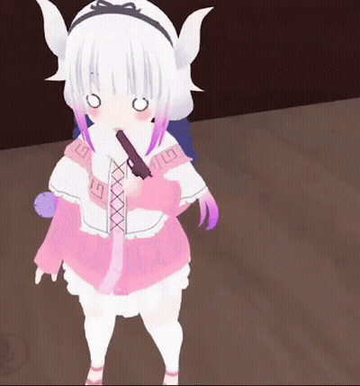 3D Anime Girl Holding Gun GIF