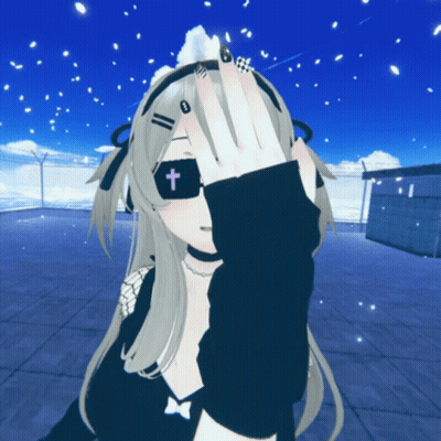 3D Anime Girl With Cross On Ring Finger GIF