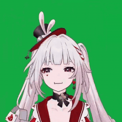 3D Anime Girl With Hat And Earrings Holding Gun GIF