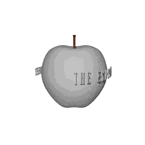 3D Apple With Wing Street Text Sticker