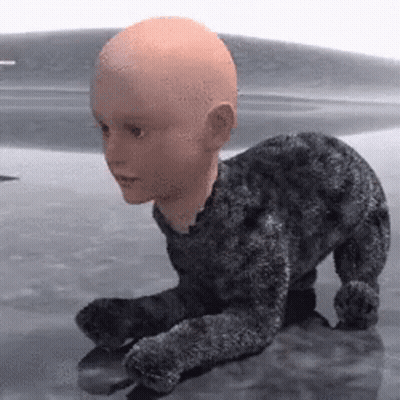 3D Baby Crawling GIF