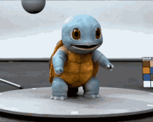 3d Baby Squirtle Following A Butterfly