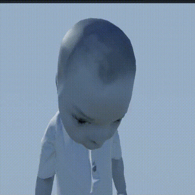 3D Baby With Large Head GIF