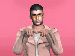 3D Bad Bunny Heart Sign GIF