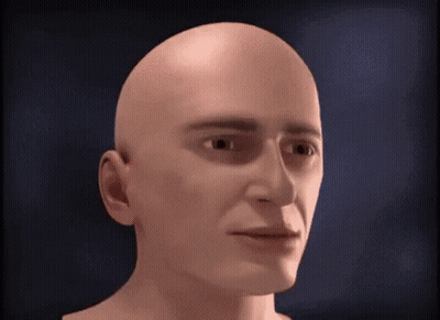 3D Bald Man Face GIF